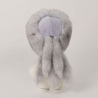 NAFA Chapeaux d'hiver en fourrure de renard blanche et chic de meilleure qualité avec taille personnalisée