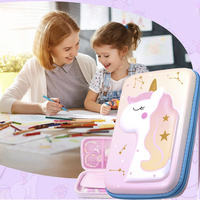 Qualité enfants mignon 3D Anime porte-crayon personnalisé en vrac rose EVA fermeture éclair tirer porte-crayon pour filles fournitures scolaires