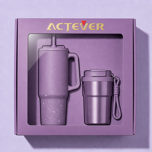 Juego de Vasos Personalizados de Acero Inoxidable de Doble Pared con Asa de 28 oz y <span class=keywords><strong>Taza</strong></span> de Café de 13 oz, Juego de Vasos Aislados para Promoción - Product Image 1