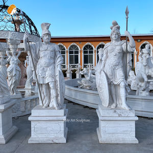 MILY vida tamanho antigo branco mármore soldado estátua pedra guerreiro escultura para Garden Park - Product Image 2