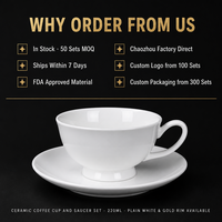 Juego de Taza y Platillo de Cerámica con Logotipo Personalizado, Taza de Porcelana para Espresso