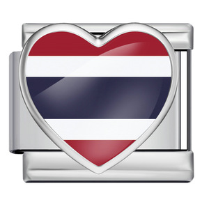 Accesorio de pulsera de acero inoxidable con patrón de bandera nacional en forma de corazón, módulo DIY para la fabricación de pulseras - Product Image 4
