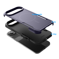 Étui de téléphone hybride magnétique de luxe en TPU et PC pour 15/16/17 Pro Max - Charge sans fil et antichoc