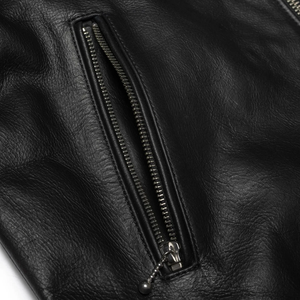 مخصص مقاوم للرياح فارغة بدوره أسفل الرقبة سحاب الأكمام الرجال سترة جلدية - Product Image 4