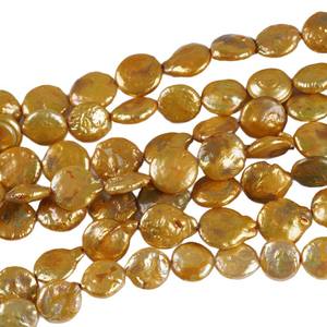 Cuentas de Perlas de Agua Dulce Naturales Sueltas, Teñidas en Oro, de 11-13 mm, de Zhuji, para Hacer Pulseras y Collares, Accesorios Semiterminados para Manualidades - Product Image 5