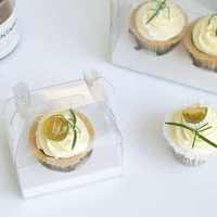 Boîte à Cupcake PET transparente populaire avec poignée Boîte à gâteau d'emballage individuel pour les fêtes à usage alimentaire