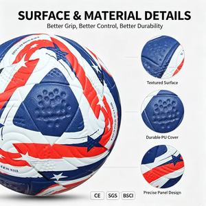 Pallone da <span class=keywords><strong>Calcio</strong></span> Termosaldato Prodotto da Azienda OEM, Misura 5, Ufficiale, in Pelle PU, per Interni/Esterni, Durevole, per Sport di Squadra - Product Image 2