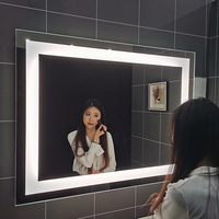 Miroir de salle de bain LED tactile anti-buée homologué UL avec capteur tactile et éclairage LED 6000K pour la construction hôtelière aux États-Unis (vente en gros)