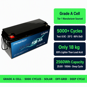 TPENERGY 24V 150Ah LiFePO4バッテリー グレードAセル 5000サイクル ディープサイクル 鉛蓄電池代替 家庭用ソーラー蓄電池 - Product Image 2