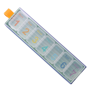 Estuche Portátil Semanal para Pastillas, Organizador de Medicamentos de Plástico con Tapa Abatible y Compartimentos Numerados para Viajes - Product Image 2