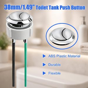 Bouton poussoir de chasse d'eau double pour réservoir Geberit et Kohler 38 mm, pièce de rechange chromée pour couvercle de réservoir - Product Image 3