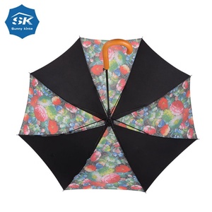 Lightweight Long Straight Modern Manual Hanging Parasol Umbrella with <b>Plastic</b> J Handle Customized Color 46 Inches Metal <b>Frame</b> - Product Image 6