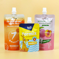 Sachets en plastique personnalisés vides de 15 ml, 30 ml, 40 ml pour miel et lait, petits sachets souples à bec verseur, imprimés par gravure, recyclables pour l'emballage
