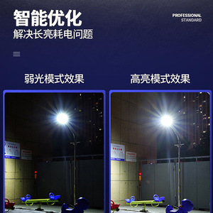 Lampadaire solaire 60w 120w 180w LED intégré haute luminosité, éclairage extérieur alimenté par l'énergie solaire - Product Image 1