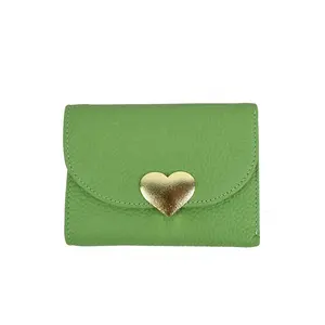 Promising Classic with logo print Vegan Leather Mini Bag And Wallet Trendy Fashion Heart Purse For Ladies