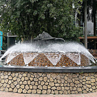 Fuente de Jardín Pequeña, Decoración de Agua para Exteriores, Fuente para Patio, Piscina, Diseño Compacto para el Hogar, Fuente con Luz