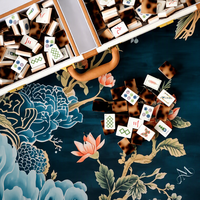 Nouvel ensemble de tuiles de mahjong Southern Garden 2026 en écaille de tortue blonde pour le divertissement