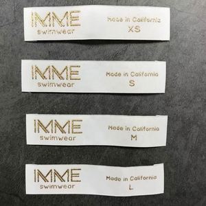 Custom Gold Thread Labels for Clothing, Luxury Silk Clothing Woven Labels , Brand Woven Labels - Product Image 2