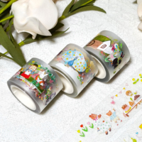 Ruban adhésif washi décoratif mat imperméable à l'eau, personnalisé, imprimé, haut de gamme, avec motifs d'animaux mignons, pour scrapbooking, vente en gros