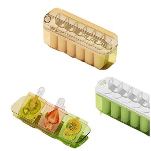 Moldes para helados con tapas rectangulares de PETTPE, aptos para congelador, de grado alimenticio, para hacer helados caseros y cubitos de hielo. - Product Image 3
