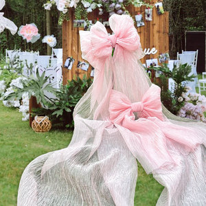 Decoración de Boda para Exteriores DIY, Lazos Franceses Plegables con Fondo de Luna Llena - Tema de San Valentín y Árbol de Navidad - Product Image 2