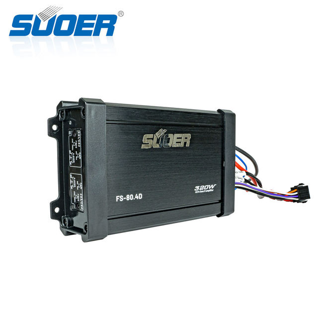 Hot Sale for FS-80.4D 80W 4CH Class D Marine Amplifier IP65 Waterproof Boat/Yacht Audio System Crossovers 12V 91-100dB SNR