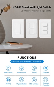 Interrupteur mural intelligent Wi-Fi avec bouton poussoir <span class=keywords><strong>physique</strong></span> 1, 2 ou 3 gangs, compatible application Tuya, certifié SAA Australie - Product Image 5