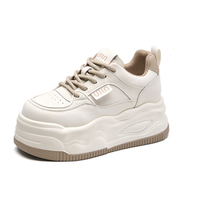 Chaussures pour femmes Nouveautés Printemps 2026 Baskets blanches décontractées à semelle épaisse rehaussante polyvalentes et sportives - Product Image 2