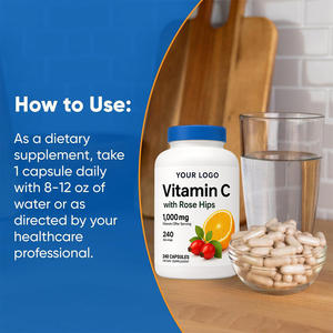 <span class=keywords><strong>Vitamin</strong></span> <span class=keywords><strong>C</strong></span> Potensi Tinggi dengan Kapsul Rose Hips <span class=keywords><strong>1000mg</strong></span> Per Sajian Non GMO Bebas Gluten 240 Kapsul - Product Image 4