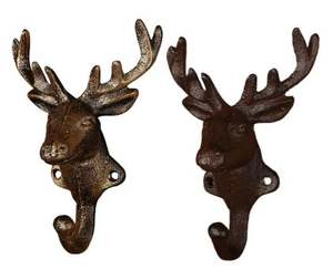 בציר קיר וינטג הר יצוק ברזל כפרי הבית דקורטיבי צבי ראש המעיל הוק מתכת מלאכה בגדים בעלי חיים יחיד hanger - Product Image 4