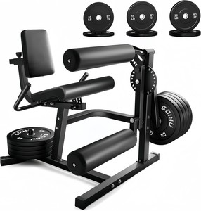 Appareil de musculation multifonctionnel à charge par plaques pour l'entraînement des lombaires et des cuisses, avec fonctions de flexion et extension des jambes, pour usage assis, pour salle de sport - Product Image 4