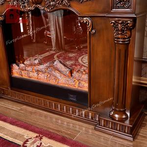 Chimenea Eléctrica Decorativa <span class=keywords><strong>con</strong></span> Llama LED, Consola para TV, Calentador, Chimenea <span class=keywords><strong>de</strong></span> Madera Marrón, Chimenea <span class=keywords><strong>de</strong></span> Madera Blanca - Product Image 3