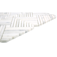 Carrelage mural en mosaïque polie de style parquet en marbre naturel pour intérieur de villa européenne moderne, pour cuisine et salle de bain, épaisseur 8 mm, 5 pièces