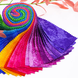 40 pièces de tissu de <span class=keywords><strong>patchwork</strong></span> en rouleaux de gelée arc-en-ciel, mélange de couleurs abstraites, prix de gros, qualité supérieure, tissu en rouleaux de gelée pour bricolage - Product Image 6