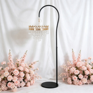 Lampada da Terra con Corona di Cristallo per Decorazione Sala Matrimoni, Gocce di Cristallo a Cascata per Allestimento di Lusso, Accessori per Ricevimenti Nuziali, Decorazione Corridoio - Product Image 1
