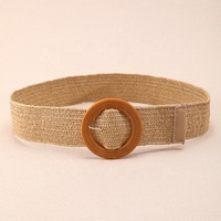 Ceinture tressée en paille PP et raphia pour femme, style bohème, idéale pour les vacances tropicales