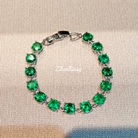 Bracelet tennis en laiton entièrement pavé de diamants colorés, charmant et polyvalent, accessoires de mode pour femmes, vente en gros