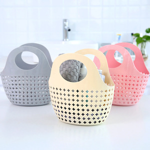 <b>Bath</b> Basket Soft Plastic Round <b>Storage</b> Basket For Cosmetics Jewelry Underwear Nordic Pink Blue Gray - Product Image 4