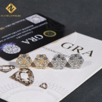 Nouvel arrivage de bijoux HipHop de luxe en argent à vis en plaqué or 18 carats 925 boucles d'oreilles en argent sterling VVS Moissanite avec diamant
