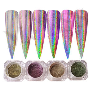 Marca MCESS uñas mágicas holográficas polvo de cromo de lujo antes de la capa superior para polvo de inmersión - Product Image 4