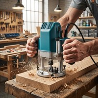 Défonceuse électrique 1600W, mandrin 12/12,7 mm (1/2 pouce), outil portatif pour le travail du bois, idéal pour la menuiserie et l'atelier de bricolage