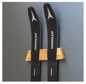 Può contenere 50 libbre in legno massello supporto per esposizione a parete in legno minimalista <span class=keywords><strong>portasci</strong></span> - Product Image 1