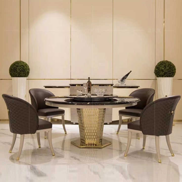 Luxury Modern Round Dining Table with Chairs for Dining Room Dining ...