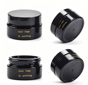 Tarro Cosmético de Vidrio Negro con Logotipo Personalizado, Sello Dorado y Tapa de Aluminio para Crema de Ojos - Product Image 6