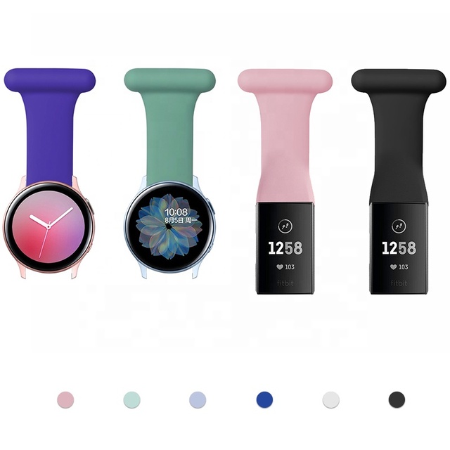 HuaMJ Doctor Pharmacist Watch Bracelet Band 20mm 22mm Silicone Nurse Strap Brooch Wristband Fobs Strap for Charge3/4