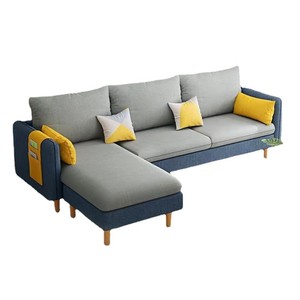 Sofá de tela de estilo nórdico con patas de madera para sala de estar, dormitorio, diseño minimalista moderno, funda extraíble y lavable - Product Image 5