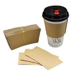 Manchon en carton ondulé pour gobelet à café, personnalisé avec logo imprimé, support jetable isolant thermiquement pour boissons chaudes, idéal pour café à emporter - Product Image 3