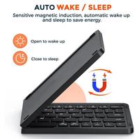 Clavier pliable Clavier portable sans fil rechargeable Ultra mince compatible avec IOS Android Windows Smartphone