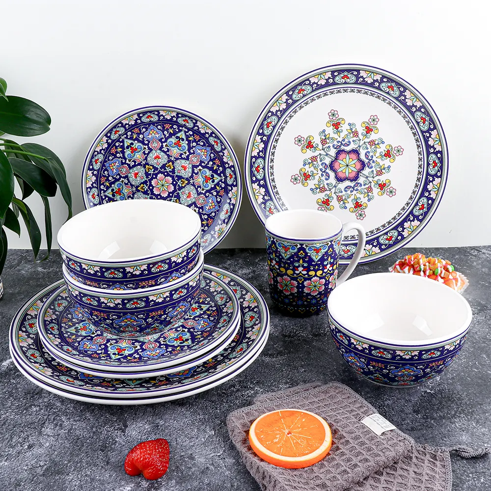 Nhật Bản Phong Cách Không Thể Phá Vỡ Hoa Kết Cấu Tấm Bát Chống Trượt Thiết Kế Melamine Bộ Đồ Ăn Cho Nhà Hàng