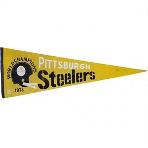 Custom High Quality Vtg NFL Pittsburgh Steelers 1974 WORLD CHAMPIONS Football Pennant Super Bowl